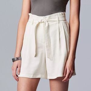 Simply Vera Vera Wang Off-White High-Waisted Soft Shorts Size Large